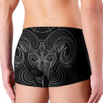 Black And White Aries Sign Print Men's Boxer Briefs