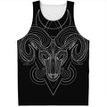 Black And White Aries Sign Print Men's Tank Top