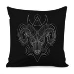 Black And White Aries Sign Print Pillow Cover