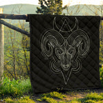 Black And White Aries Sign Print Quilt