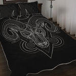 Black And White Aries Sign Print Quilt Bed Set