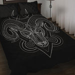 Black And White Aries Sign Print Quilt Bed Set