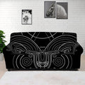 Black And White Aries Sign Print Sofa Cover