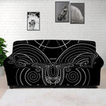 Black And White Aries Sign Print Sofa Cover