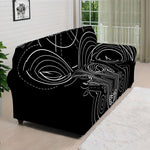 Black And White Aries Sign Print Sofa Cover