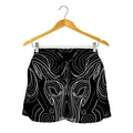 Black And White Aries Sign Print Women's Shorts