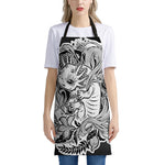 Black And White Axolotl Print Apron