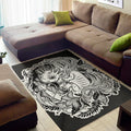 Black And White Axolotl Print Floor Mat