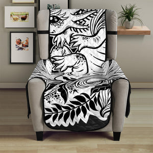 Black And White Axolotl Print Armchair Protector