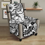 Black And White Axolotl Print Armchair Protector