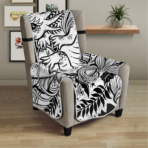 Black And White Axolotl Print Armchair Protector