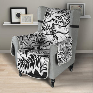 Black And White Axolotl Print Armchair Protector