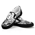 Black And White Axolotl Print Black Slip On Sneakers