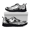 Black And White Axolotl Print Black Sneakers