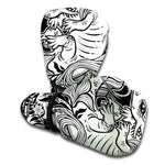 Black And White Axolotl Print Boxing Gloves