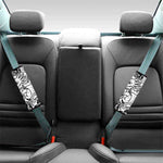 Black And White Axolotl Print Car Seat Belt Covers