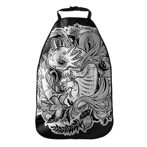 Black And White Axolotl Print Car Seat Organizers