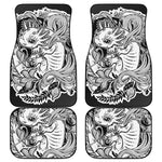 Black And White Axolotl Print Front and Back Car Floor Mats