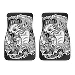 Black And White Axolotl Print Front Car Floor Mats
