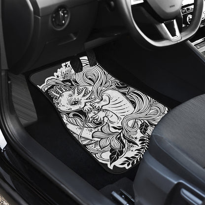 Black And White Axolotl Print Front Car Floor Mats