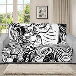 Black And White Axolotl Print Futon Protector