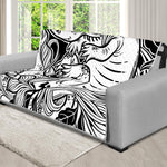 Black And White Axolotl Print Futon Protector