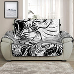 Black And White Axolotl Print Half Sofa Protector