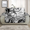 Black And White Axolotl Print Half Sofa Protector