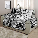 Black And White Axolotl Print Half Sofa Protector