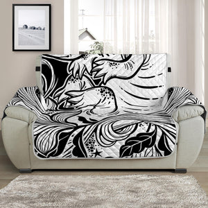 Black And White Axolotl Print Half Sofa Protector