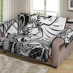 Black And White Axolotl Print Loveseat Protector