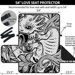 Black And White Axolotl Print Loveseat Protector