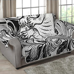 Black And White Axolotl Print Loveseat Protector