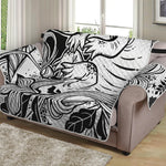 Black And White Axolotl Print Loveseat Protector