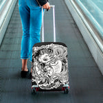 Black And White Axolotl Print Luggage Cover