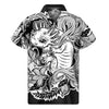 Black And White Axolotl Print Men's Short Sleeve Shirt