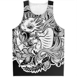 Black And White Axolotl Print Men's Tank Top