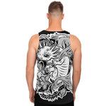 Black And White Axolotl Print Men's Tank Top