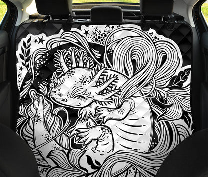Black And White Axolotl Print Pet Car Back Seat Cover