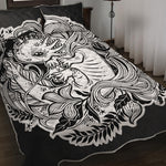 Black And White Axolotl Print Quilt Bed Set