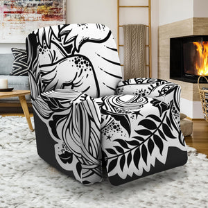 Black And White Axolotl Print Recliner Slipcover