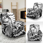 Black And White Axolotl Print Recliner Slipcover