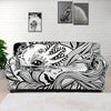 Black And White Axolotl Print Sofa Cover