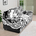 Black And White Axolotl Print Sofa Cover