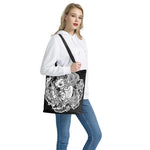 Black And White Axolotl Print Tote Bag