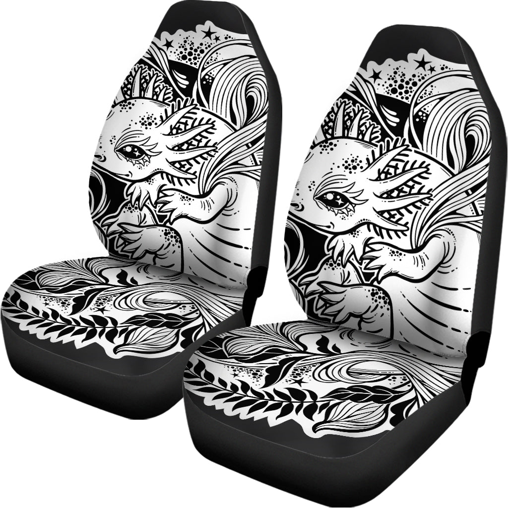 Black And White Axolotl Print Universal Fit Car Seat Covers