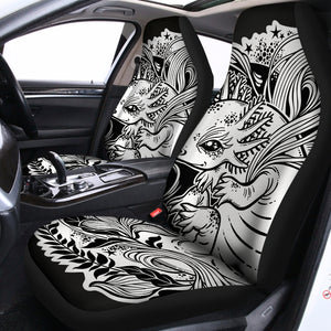 Black And White Axolotl Print Universal Fit Car Seat Covers