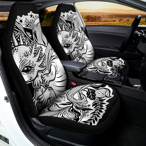 Black And White Axolotl Print Universal Fit Car Seat Covers