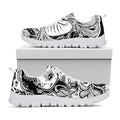Black And White Axolotl Print White Running Shoes