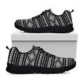 Black And White Aztec Ethnic Print Black Running Shoes